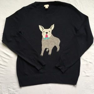 J. Crew wool French bulldog sweater
